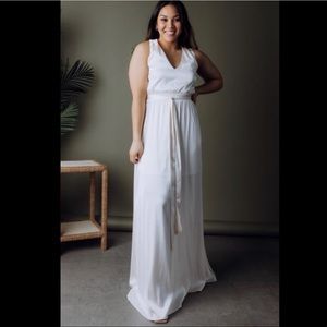 Baltic Born ivory Satin Maxi Dress